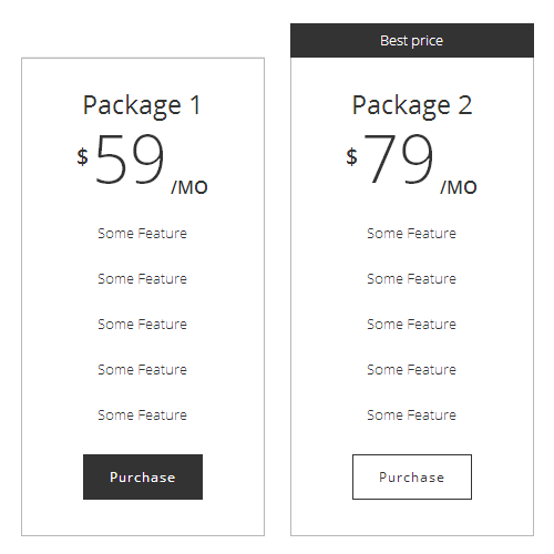 Pricing Tables