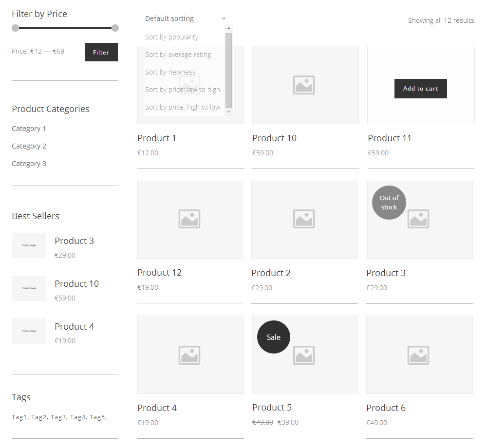 Shop With Sidebar
