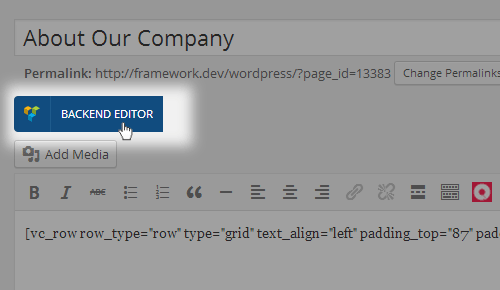 Backend Editor Button