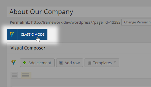 Classic Editor Button