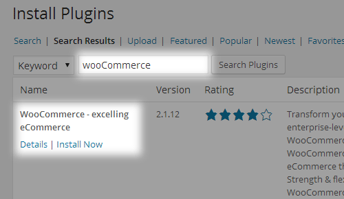 Install WooCommerce Plugin