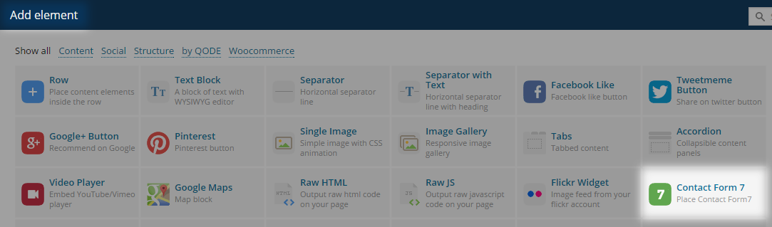 Contact Form 7 Shortcode